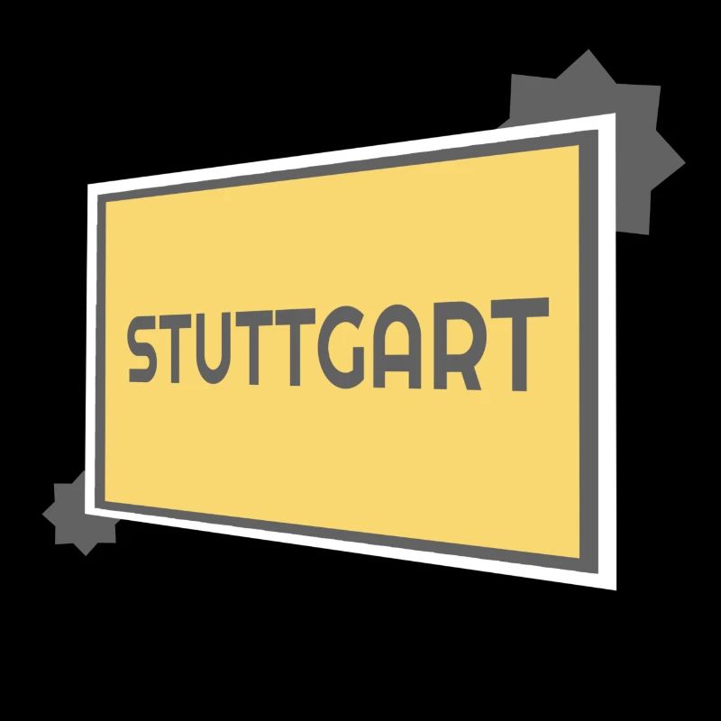 Stuttgart Ortsschild - modern grey