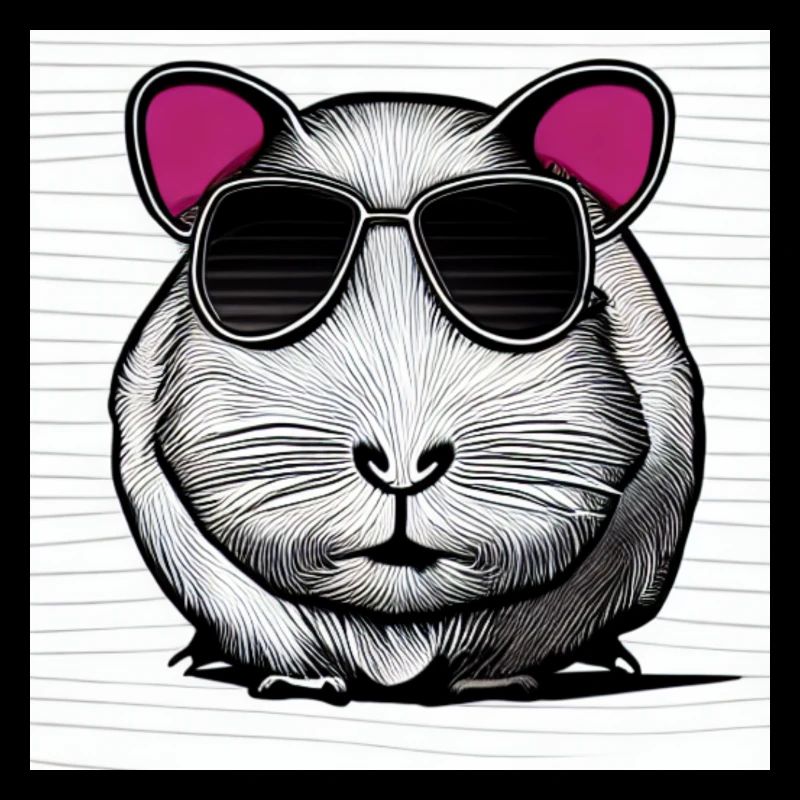 Guinea pig cool sunglasses funny design 5