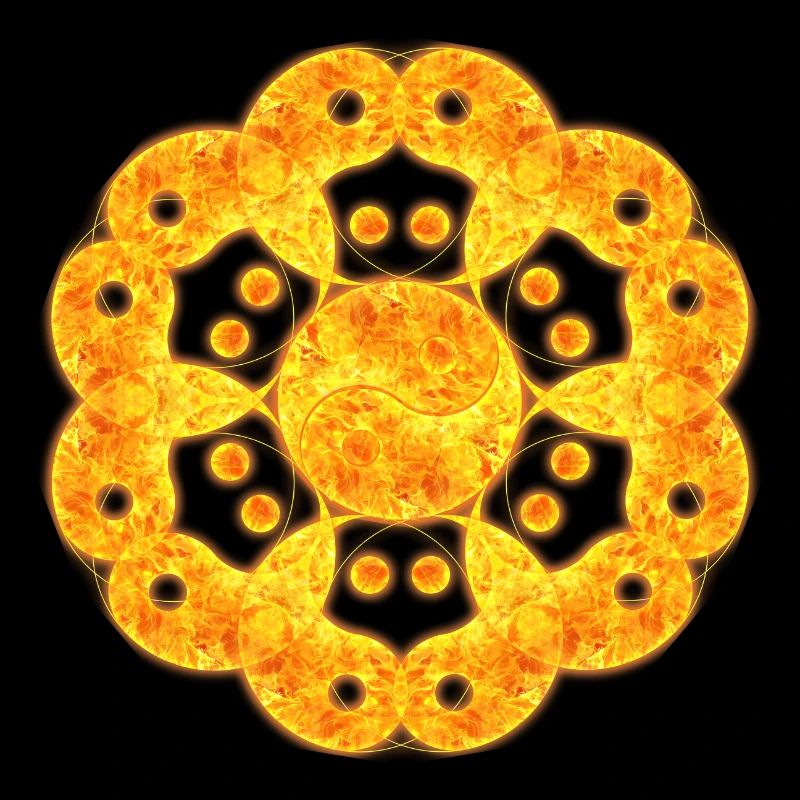 Mandala de Feu né du Yin & Yang