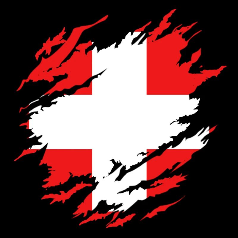 Schweizer Flagge unter Zerrissen