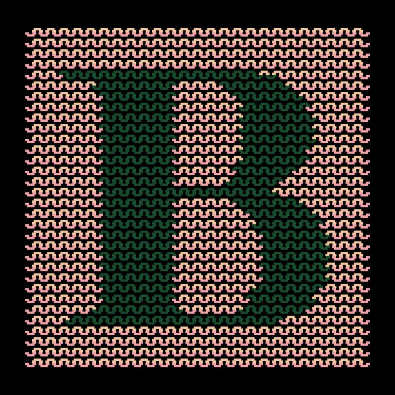 Garn Serif Buchstabe B Grün