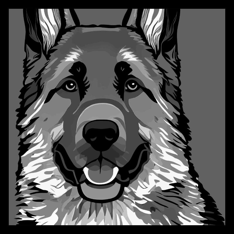 Deutscher Schäferhund, digitale Malerei,
