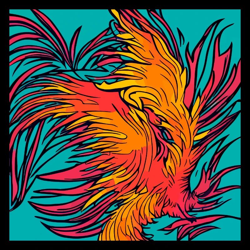 Illustration eines Phönix, Vektorstil