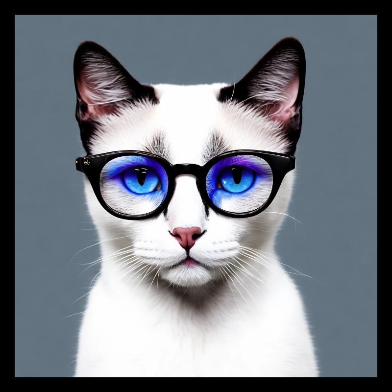 Mignon chat Liam avec des lunettes