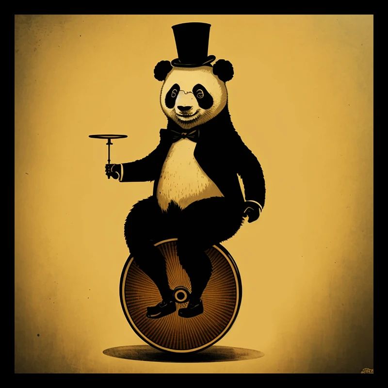 Eleganter Panda auf dem Einrad e