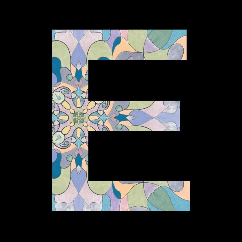 Letter E in mandala