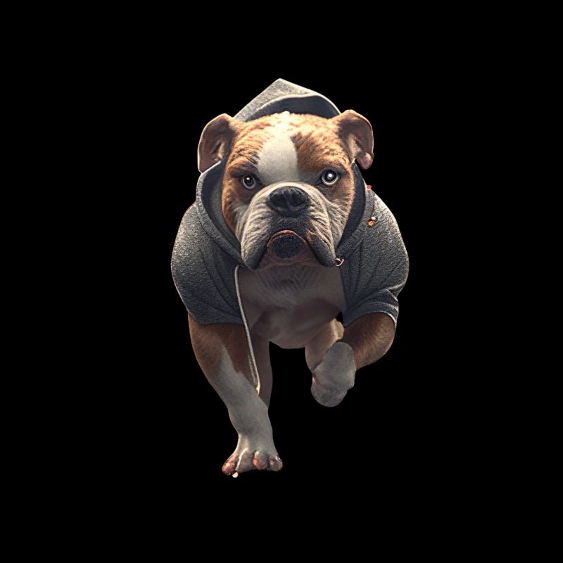 Chien avec sweat à capuche