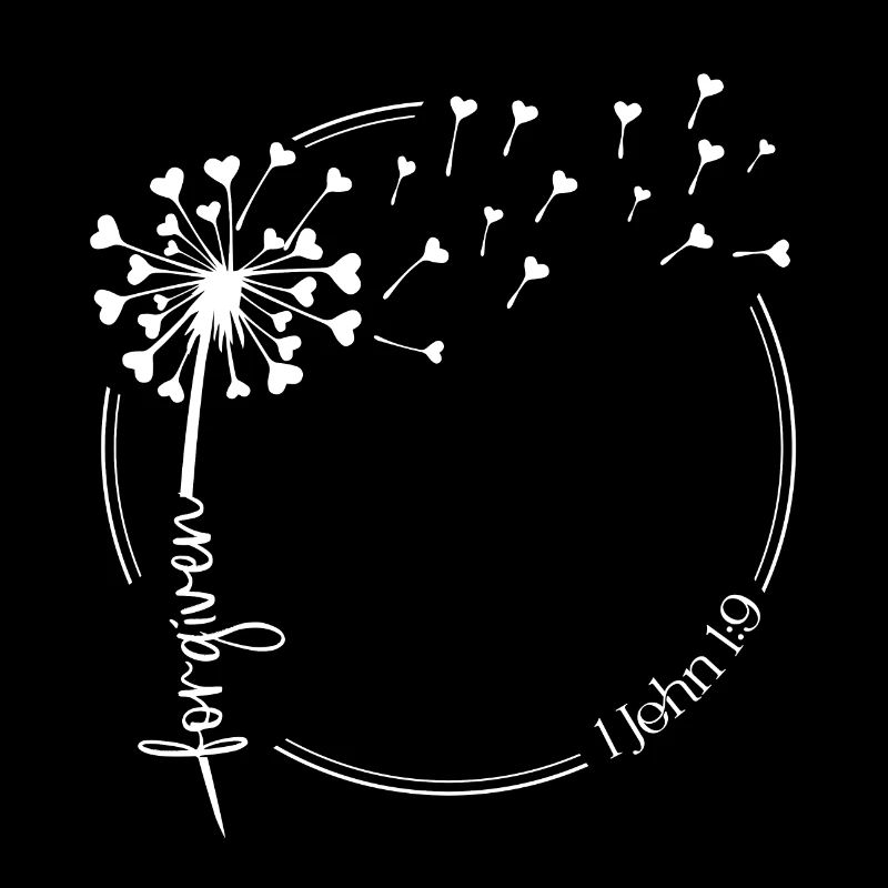Christian Dandelion design forgiven 1 John 1:9