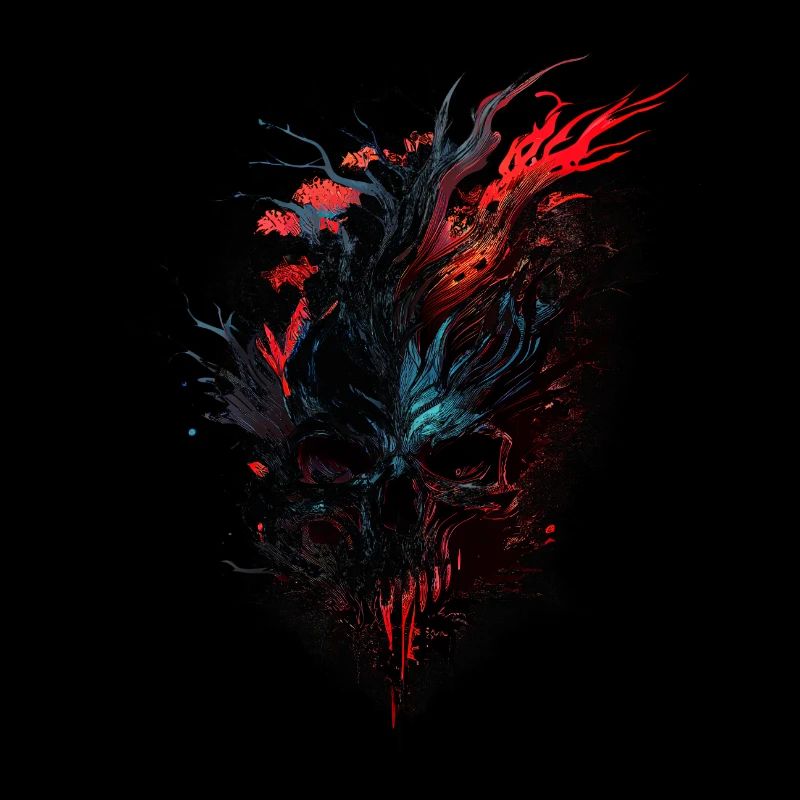 Splash multicolor skull