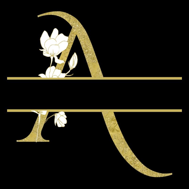 Personalisierter Blumengoldbuchstabe