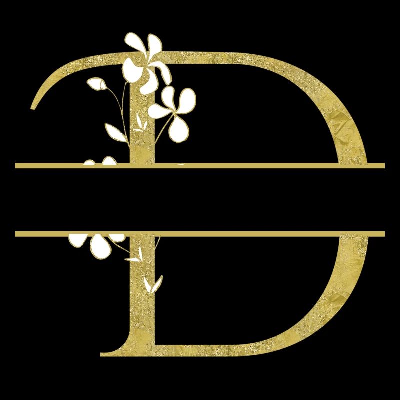 Personalized floral golden letter