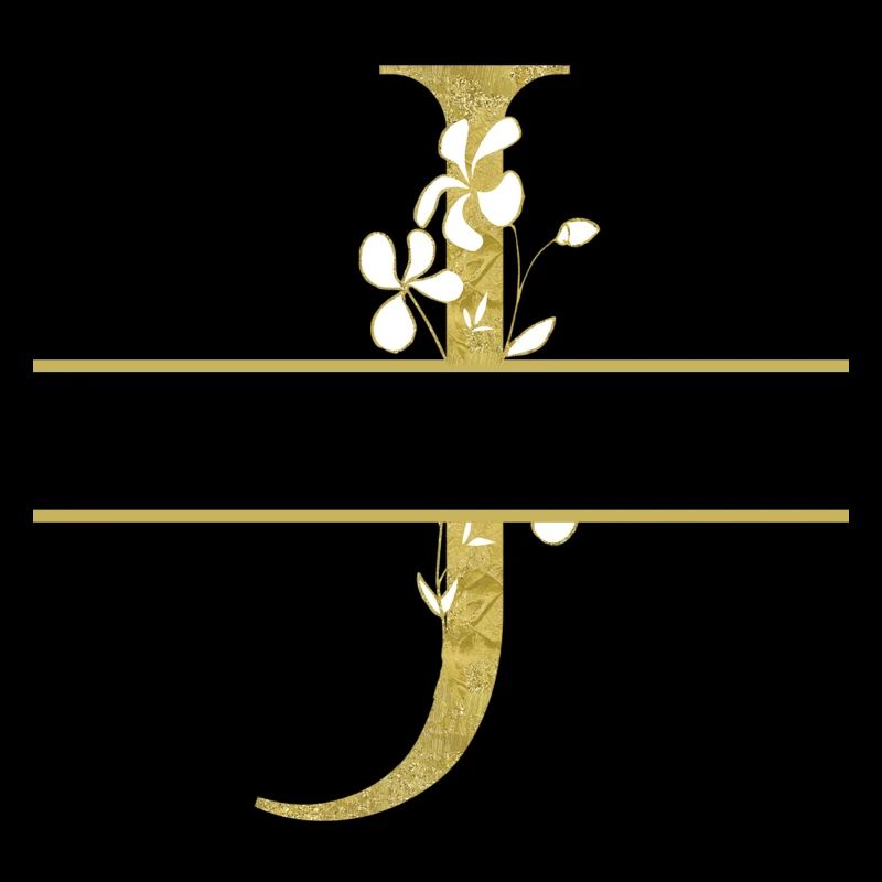 Personalisierter goldener Blumenbuchstabe J
