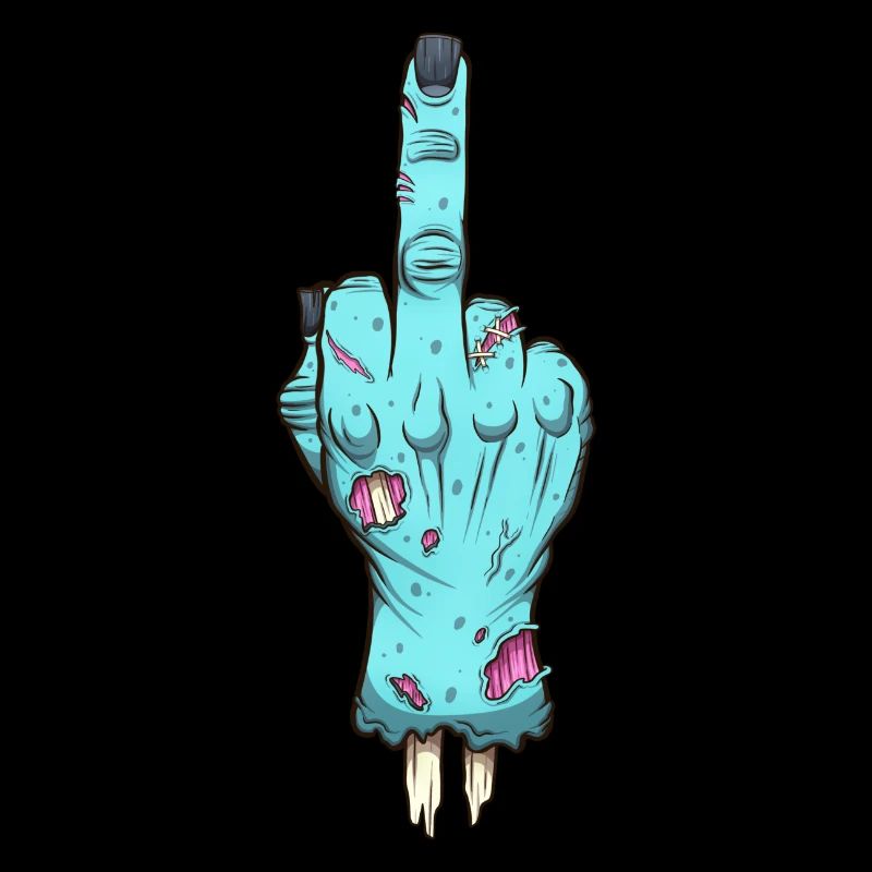 Zombie-Hand, die dir den Finger gibt