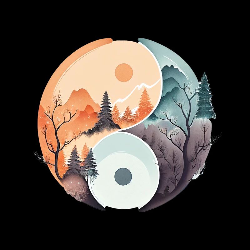 Ying Yang - Montagnes / Plage
