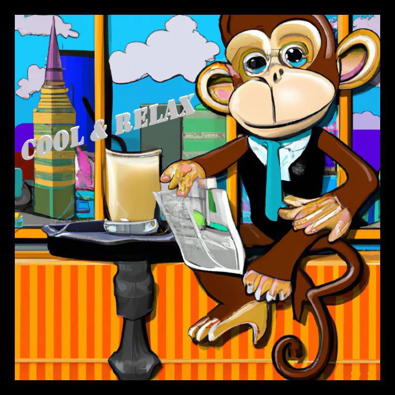 Chilled monkey in the café gift