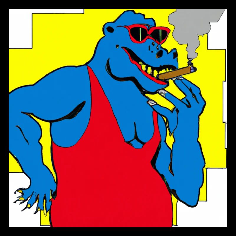 Cooler Dino raucht eine Zigarre V2 Geschenk