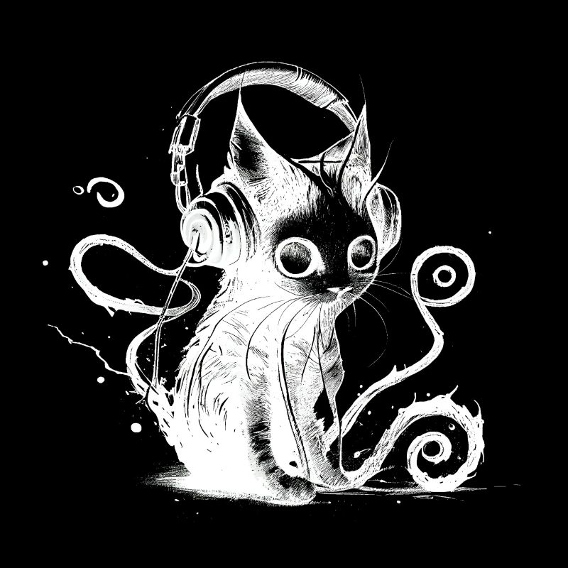 Technocat - Coole Katze mit Kopfhörern