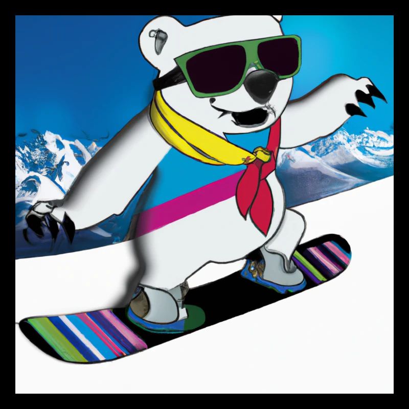 Cool Polar Bear Rides Snowboard Gift