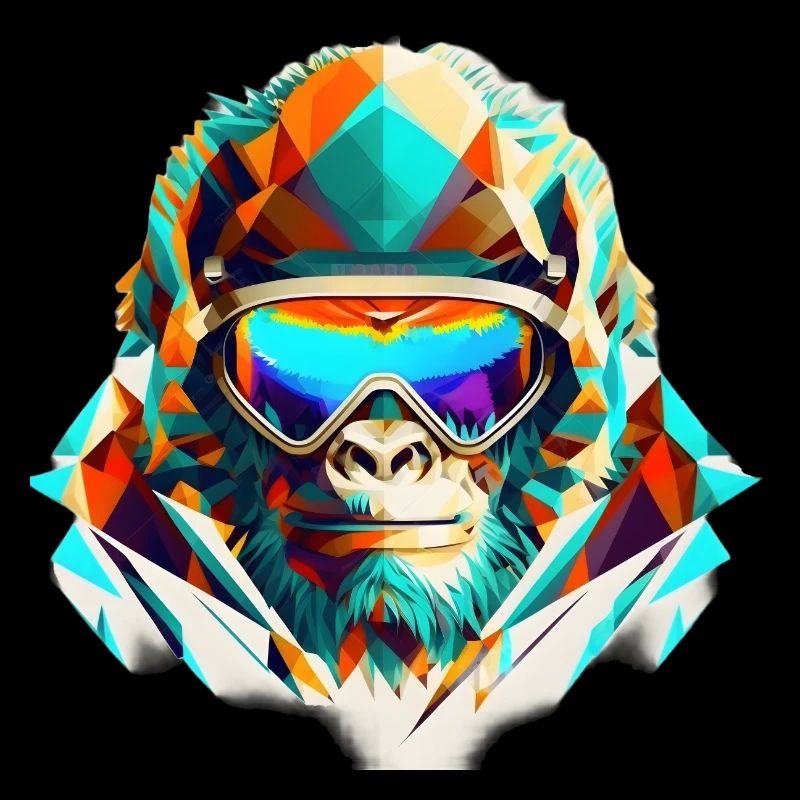 Skieur gorille cool