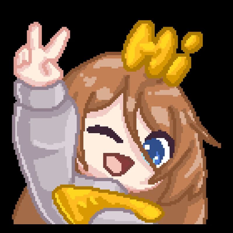 PillowG1rl Emote mit Hi und Peace-Zeichen