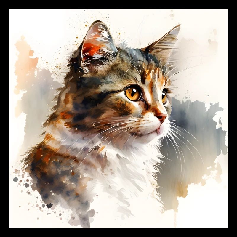Cute Cat Kitten Aquarell
