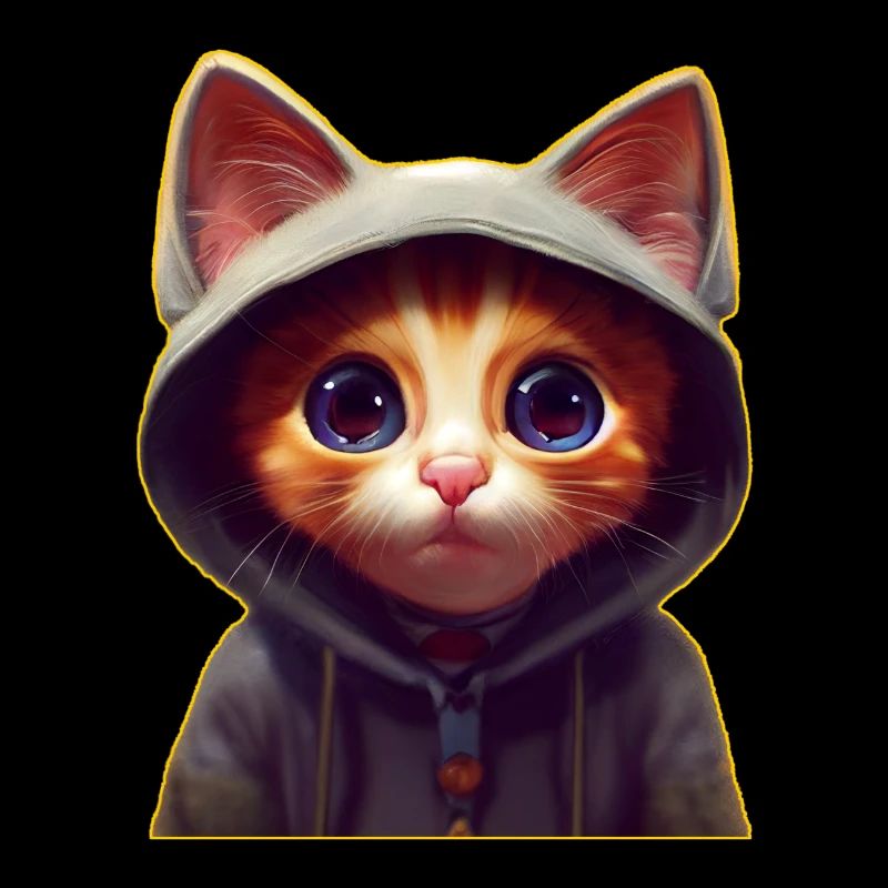 Chat mignon avec sweat à capuche