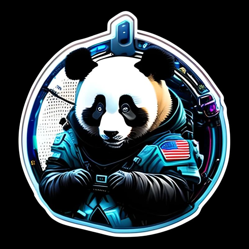 Panda Astronaut futuristic