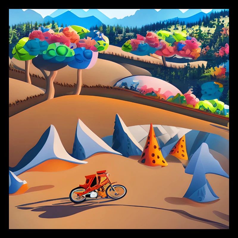 Vélo dans les montagnes ensoleillées