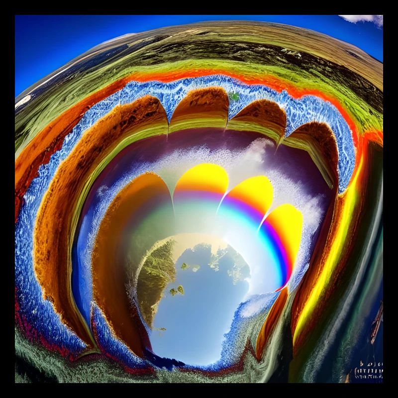 rainbow with sun from above