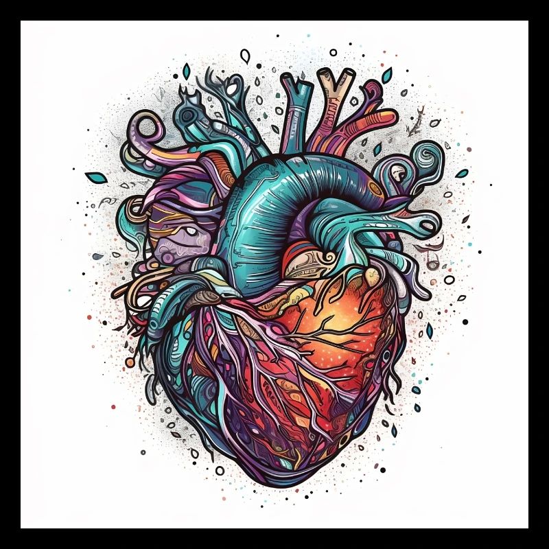 Creative technical heart for valetnine day