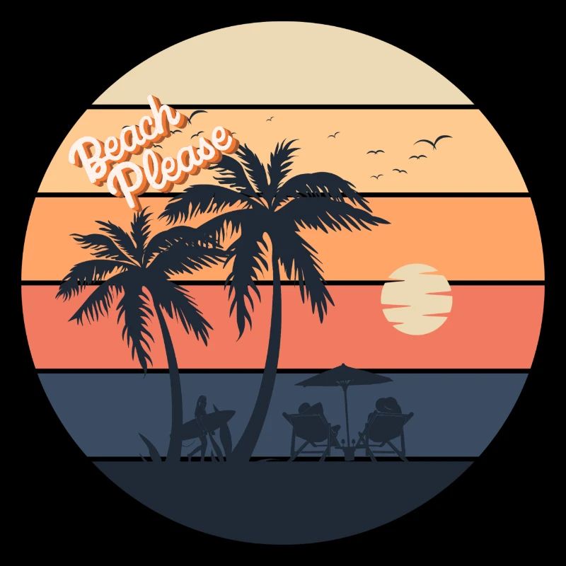 Hot Summer, ‘Beach Please’ Retro Design