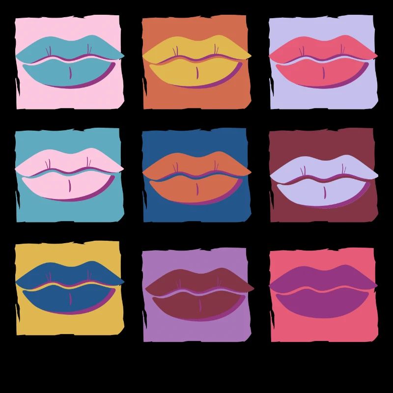 Retro mehrfarbige Lippe