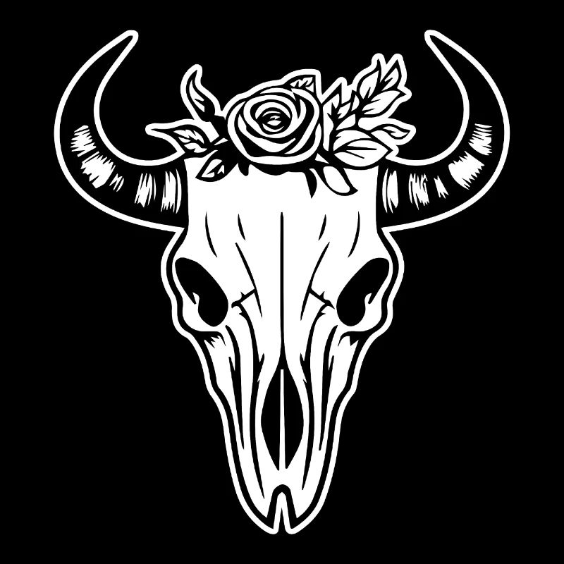 Kuh Schädel Boho