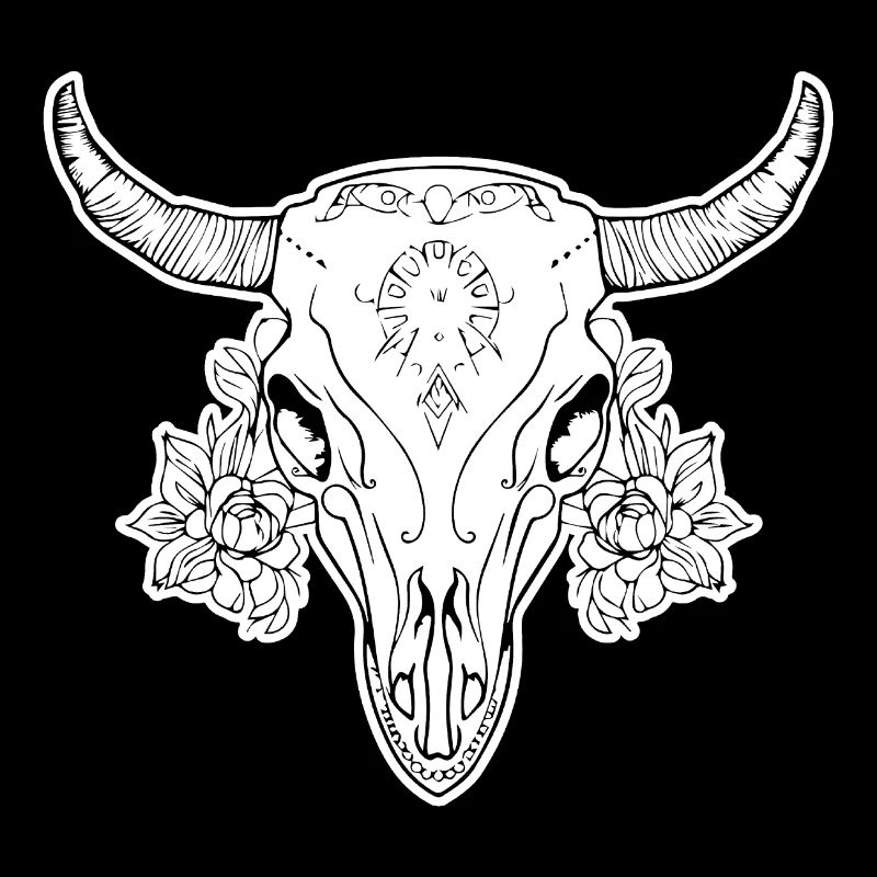Crâne de vache Boho