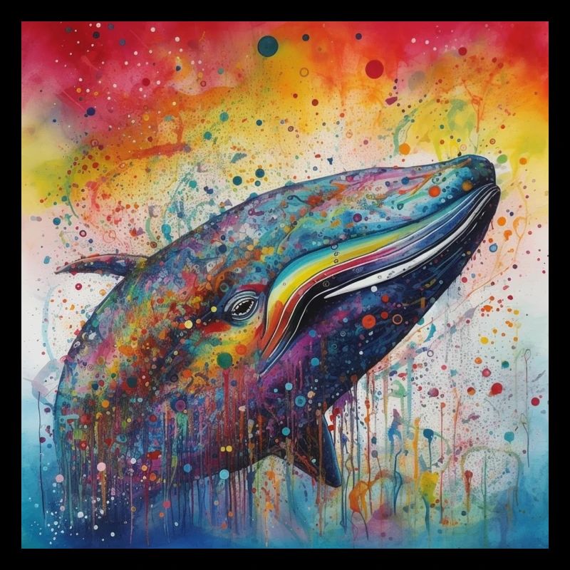 Modern & Colourful Whale Wall Art by Bodhi