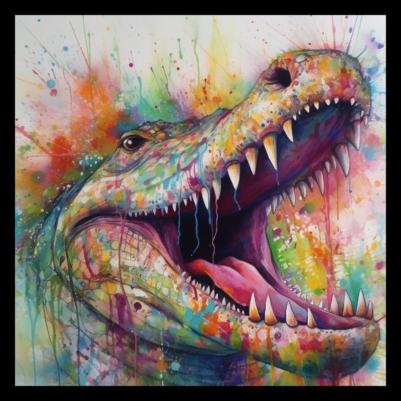 Modern & Colourful Crocodile Wall Art by Bodhi
