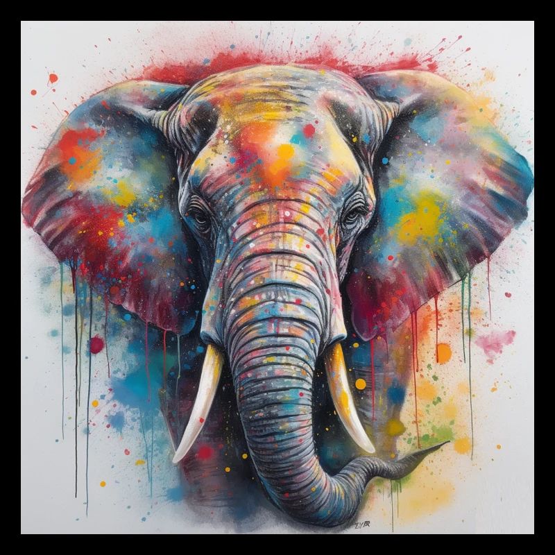 Modern & Colourful Elephant Wall Art by Bodhi