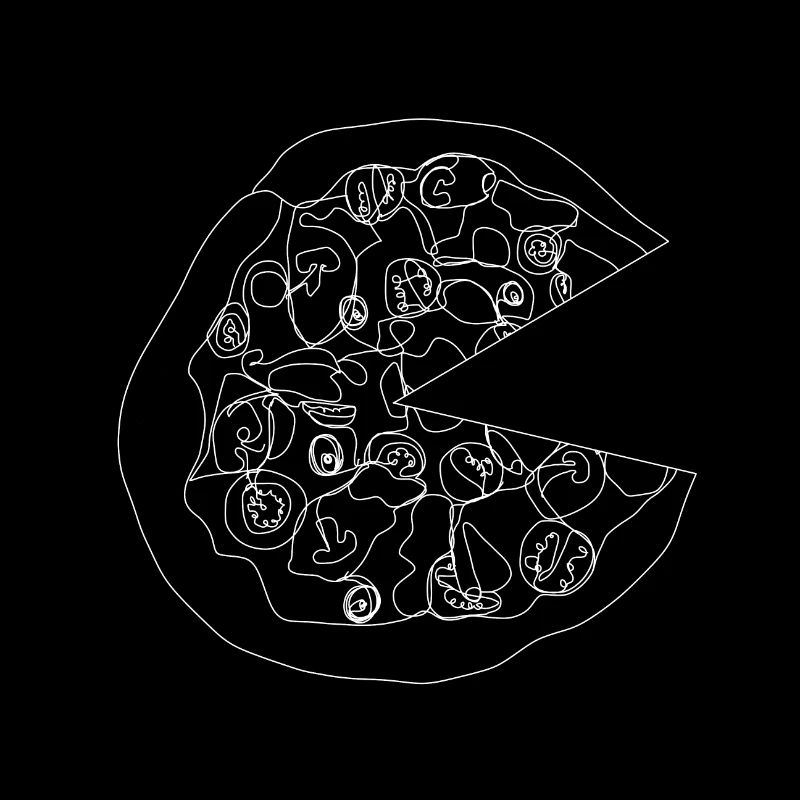 Dessin de ligne de pizza