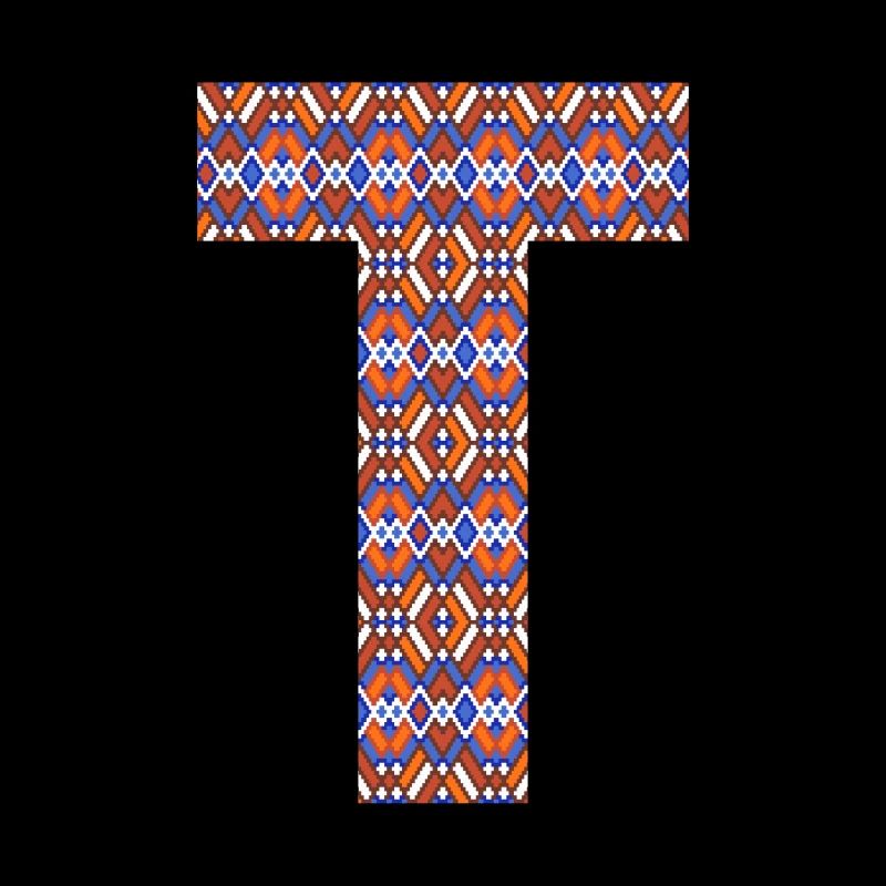 Monogramm Buchstabe T - geometrisches Muster