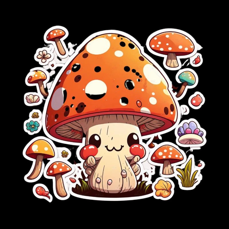 Drôle de champignon de dessin animé