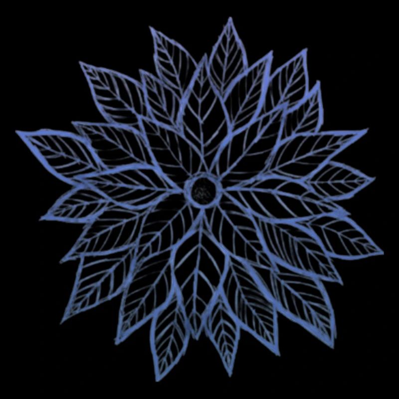 [2] ombre blue/purple multi-layer flower sketch
