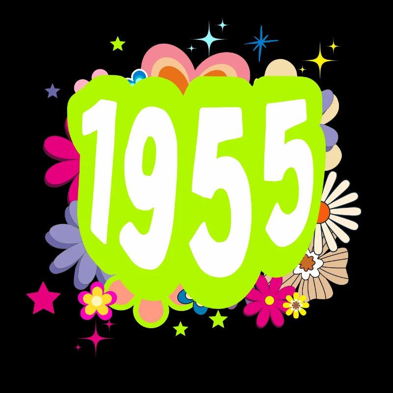 Year 1955 anniversary Groovy floral