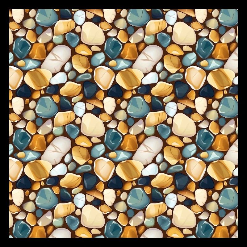 Smooth Stones Seamless Pattern Gemstones Polished