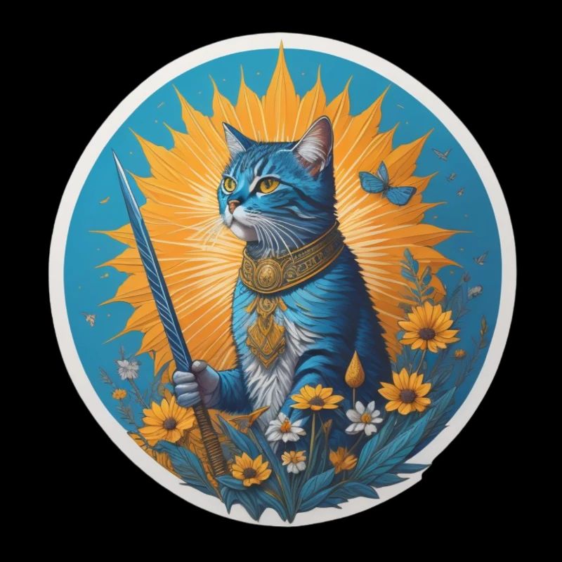 Die blaue Sommerwächterkatze