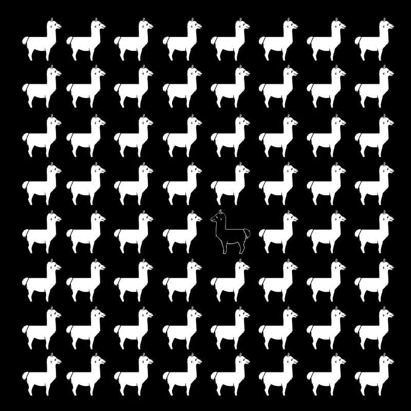 SOYEZ DIFFÉRENT Lama Noir Rebelle Noir