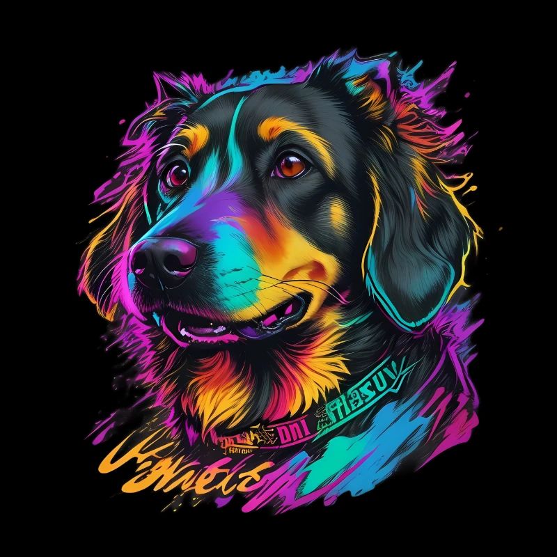 Chien coloré