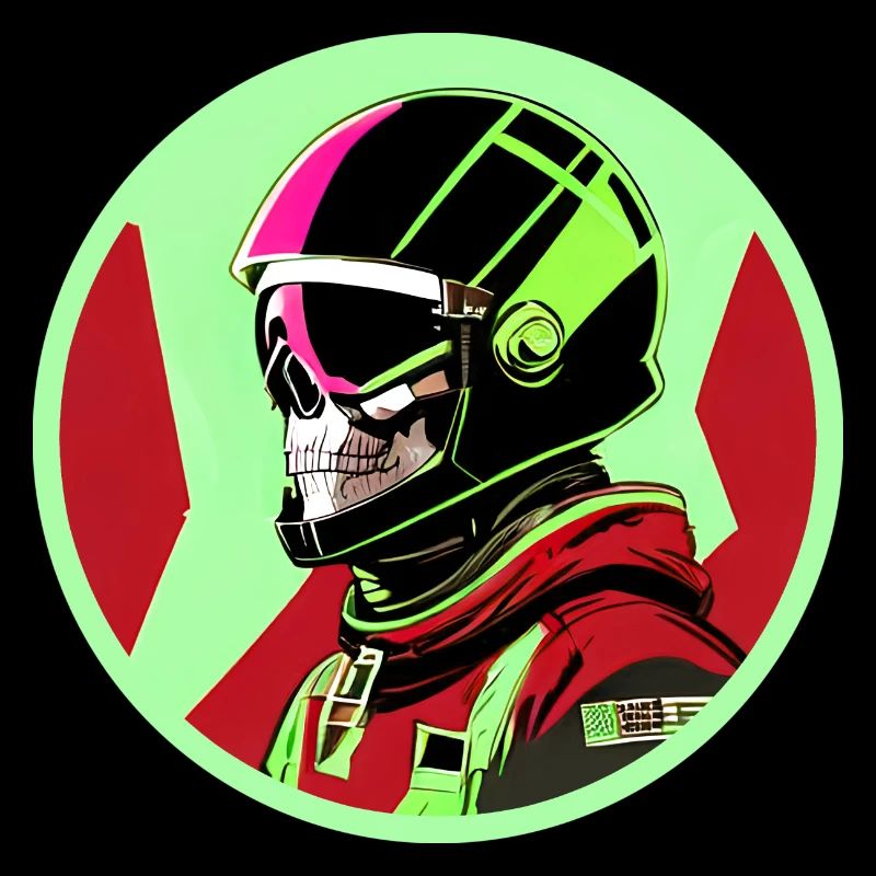 Schädel in einem Helm