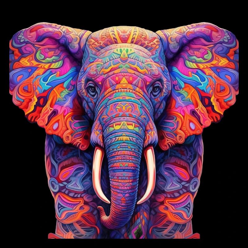 Psychedelischer Elefant
