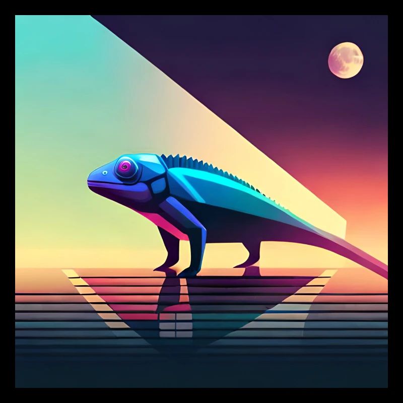 Leo das Chamäleon - Reptilien-Eidechsen-Illustrationskunst