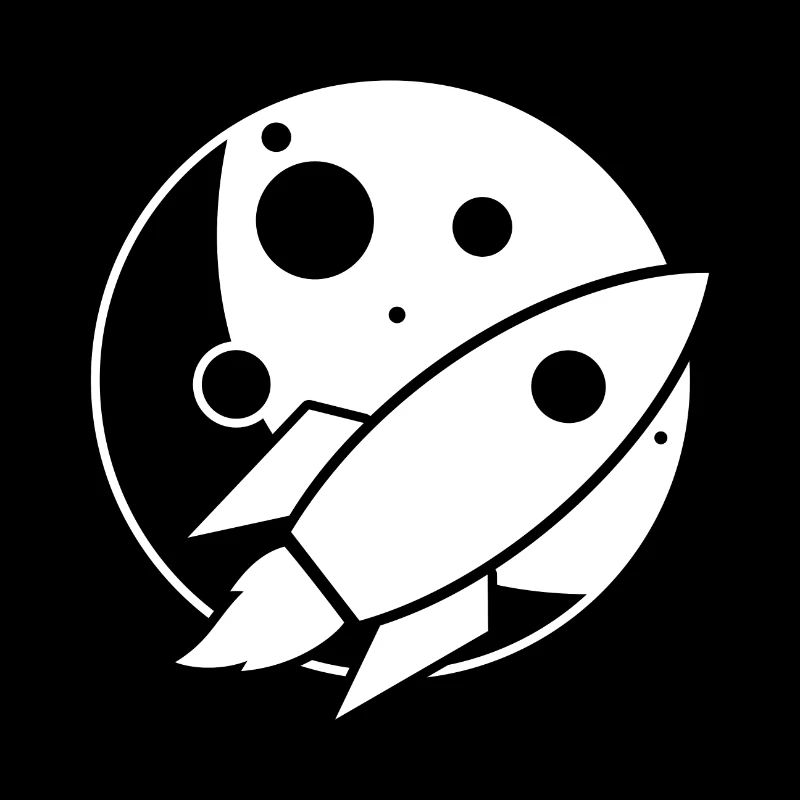 Rocket Flying Over the Moon: Space Exploration Art